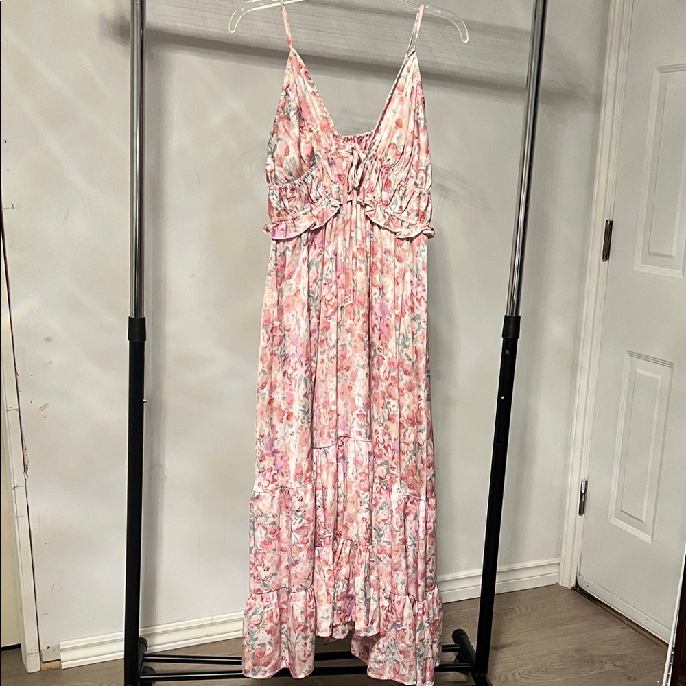 Floral Pink Midi Dress